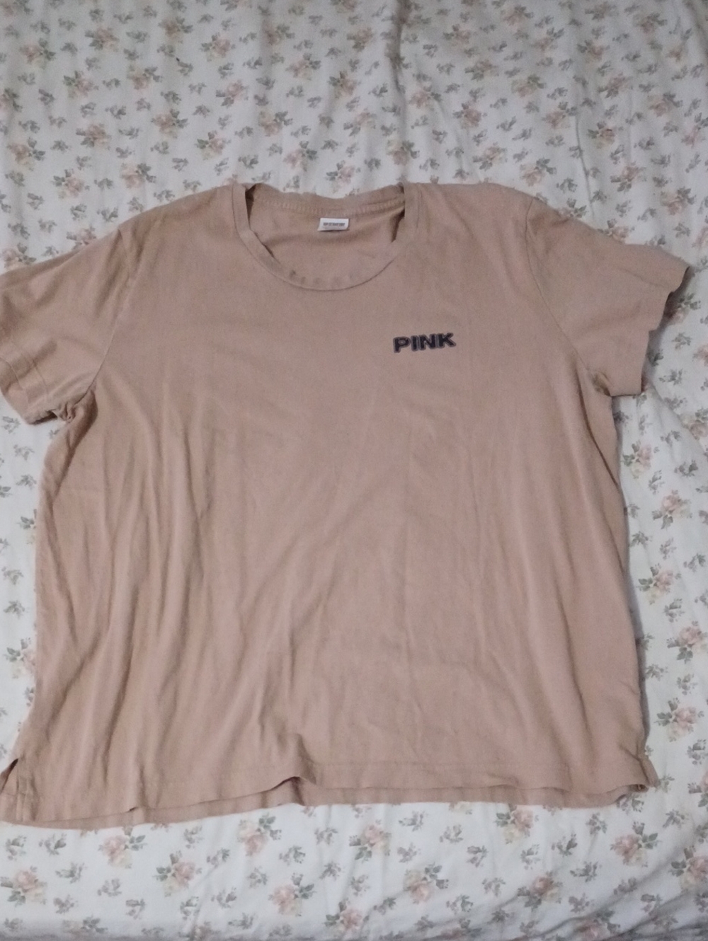 PINK Victoria's Secret Tan Tee with Neon Pink Logo Size 2X - Picture 4 of 12